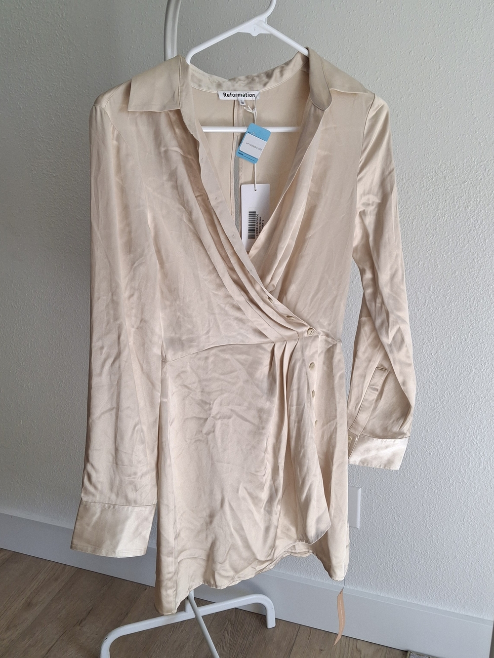 NWT Reformation Alaine Silk Ivory Dress Size 0